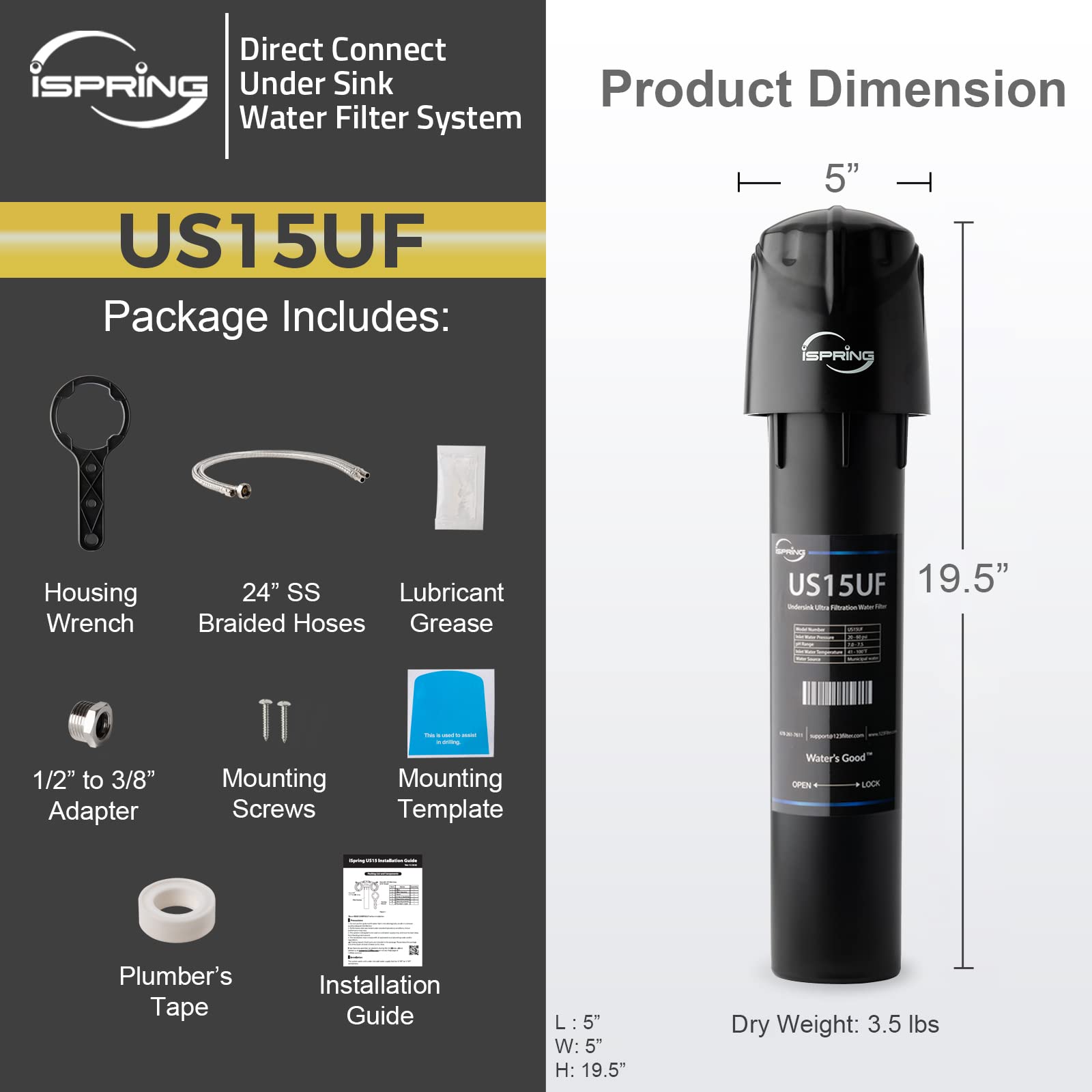 Amazon | iSpring USA 正規品 浄水器 ビルトイン浄水器 カートリッジ